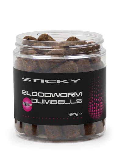 STICKY BAITS STICKY BAITS Bloodworm Dumbells 12mm 160g Pot - Parkfield Angling Centre