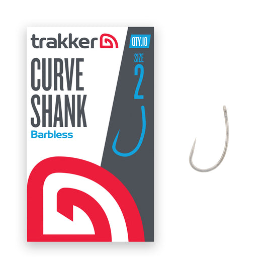 TRAKKER TRAKKER Curve Shank Hooks (Barbless) TRAKKER Curve Shank Hooks Size 2 (Barbless) - Parkfield Angling Centre
