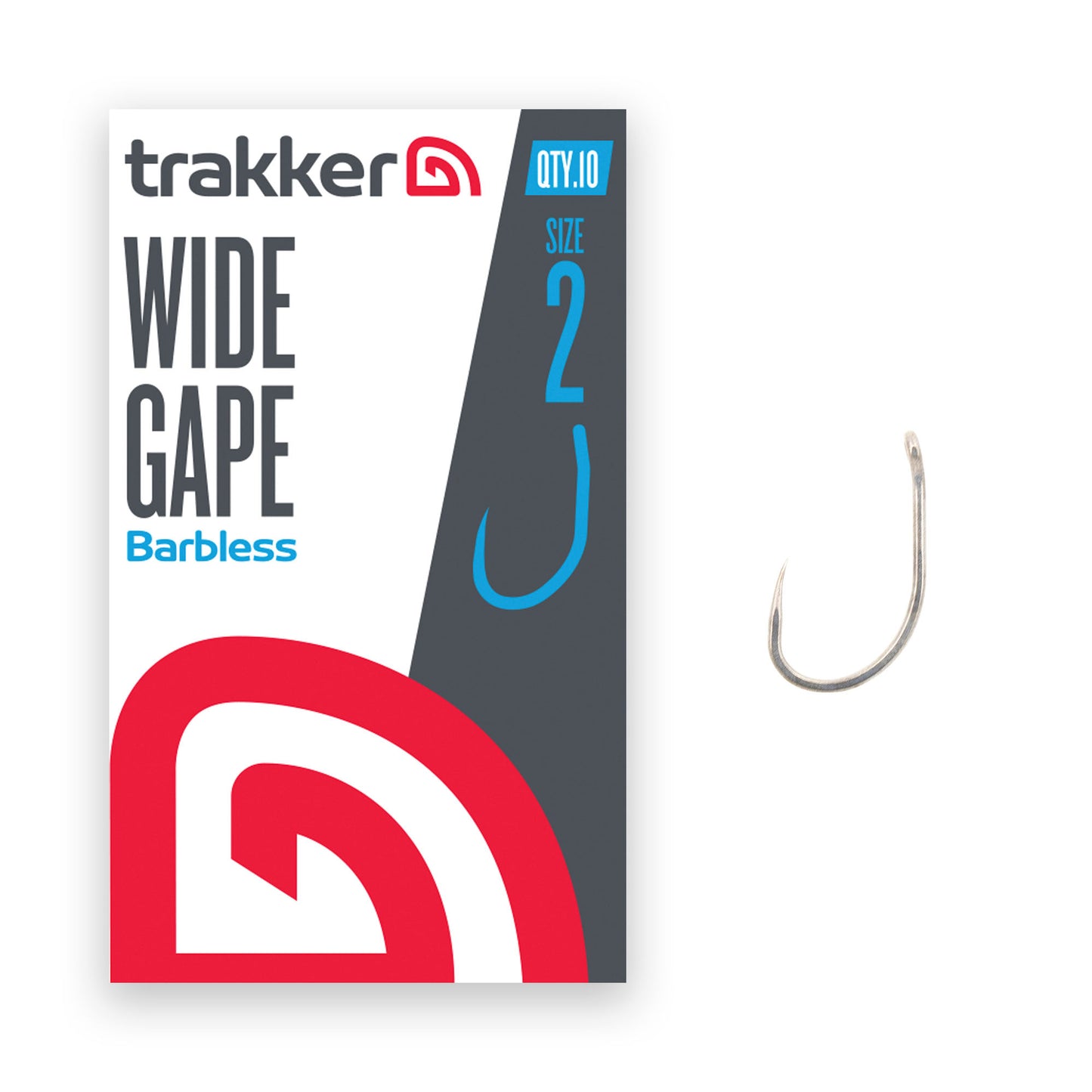 TRAKKER TRAKKER Wide Gape Hooks (Barbless) TRAKKER Wide Gape Hooks Size 2 (Barbless) - Parkfield Angling Centre