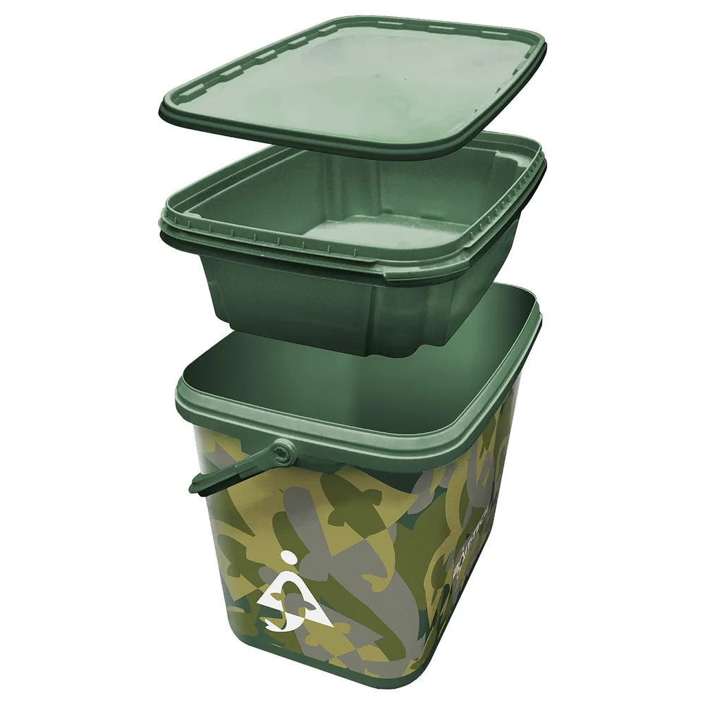 Parkfield Angling Centre BAIT-TECH 8l Square Bucket with Insert - Parkfield Angling Centre