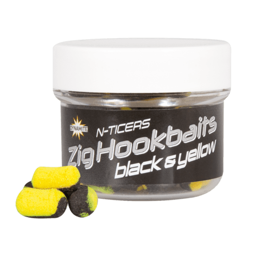 DYNAMITE DYNAMITE N-Ticers Zig Hookbaits Black & Yellow 12x6mm - Parkfield Angling Centre