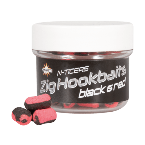 DYNAMITE DYNAMITE N-Ticers Zig Hookbaits Black & Red 12x6mm - Parkfield Angling Centre