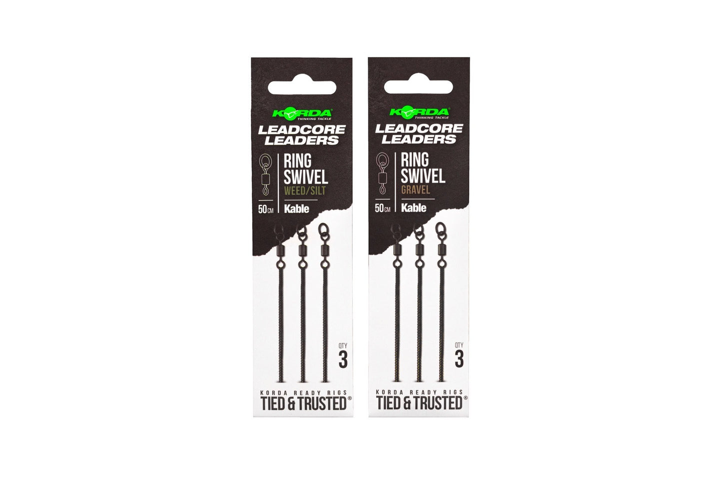 KORDA KORDA Kable Leadcore Leader Ring Swivel 50cm - Parkfield Angling Centre