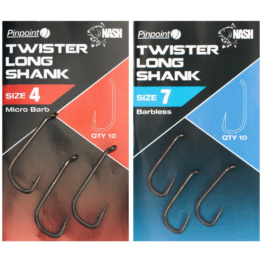 NASH NASH Twister Long Shank Hooks - Parkfield Angling Centre