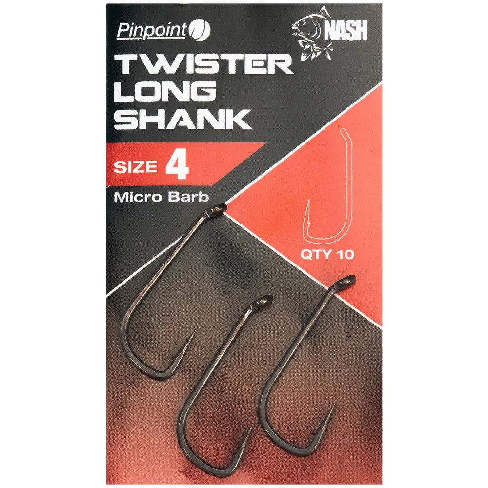 NASH NASH Twister Long Shank Hooks - Parkfield Angling Centre
