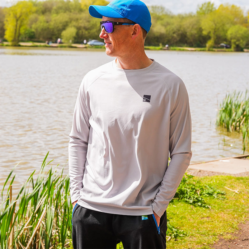 PRESTON PRESTON Grey Performance Sun Shirt UPF-40 S - Parkfield Angling Centre