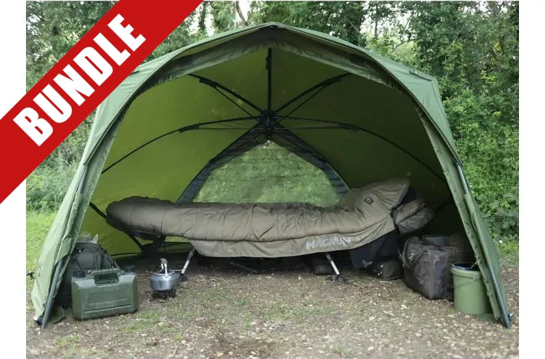 Parkfield Angling Centre CARP SPIRIT Bundle - Razorback Brolly with Zip in Front - Parkfield Angling Centre