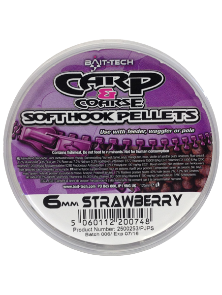 BAIT MASTERS BAIT MASTERS Soft Hook Pellets - Strawberry 6mm - Parkfield Angling Centre
