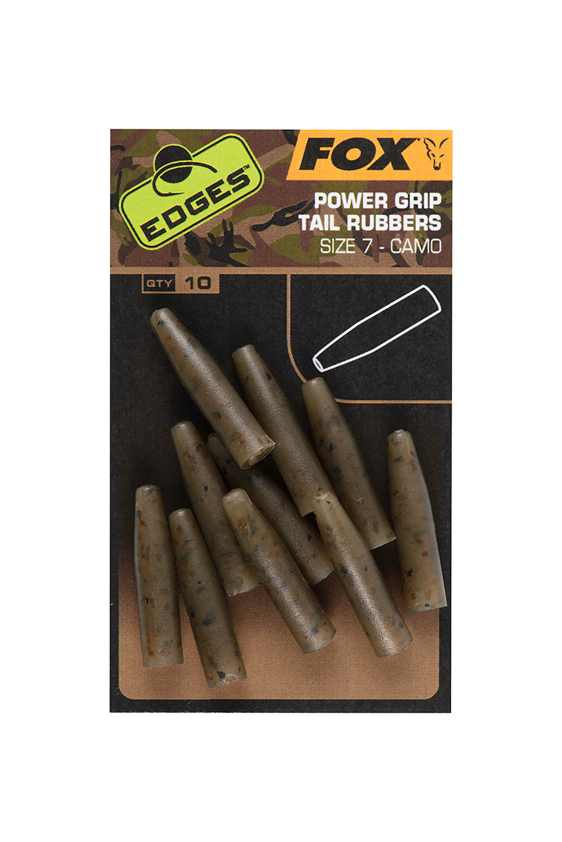 FOX FOX Edges Camo Powergrip Tail Rubbers Size 7X 10Pcs - Parkfield Angling Centre