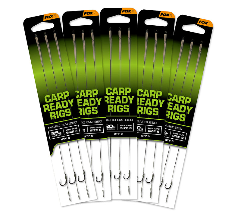 FOX FOX Carp Ready Rigs x 3 - Wide Gape - Parkfield Angling Centre