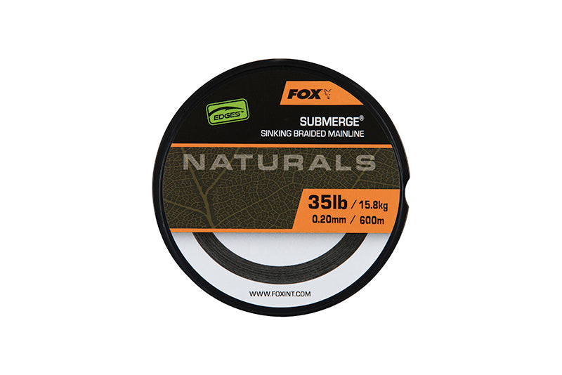 Parkfield Angling Centre FOX Edges Naturals Sinking Braid 0.38mm 65lb/29.5kg - Parkfield Angling Centre