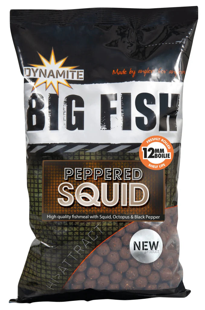 DYNAMITE DYNAMITE Peppered Squid Boilies 12mm 1kg - Parkfield Angling Centre