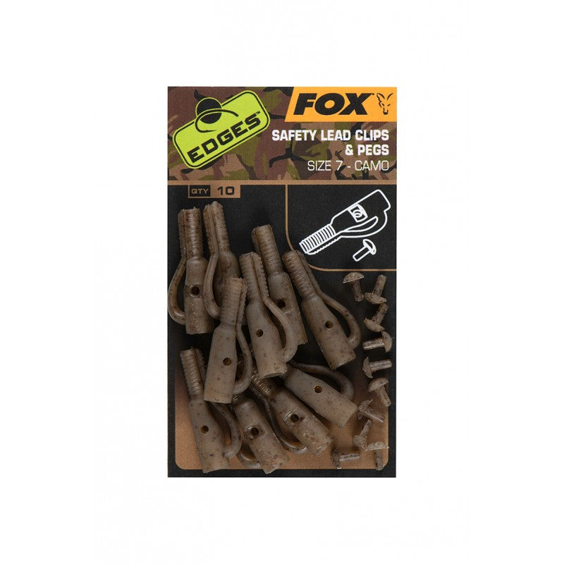 FOX FOX Edges Camo Size 7 Safety Lead Clip + Pegs - Parkfield Angling Centre
