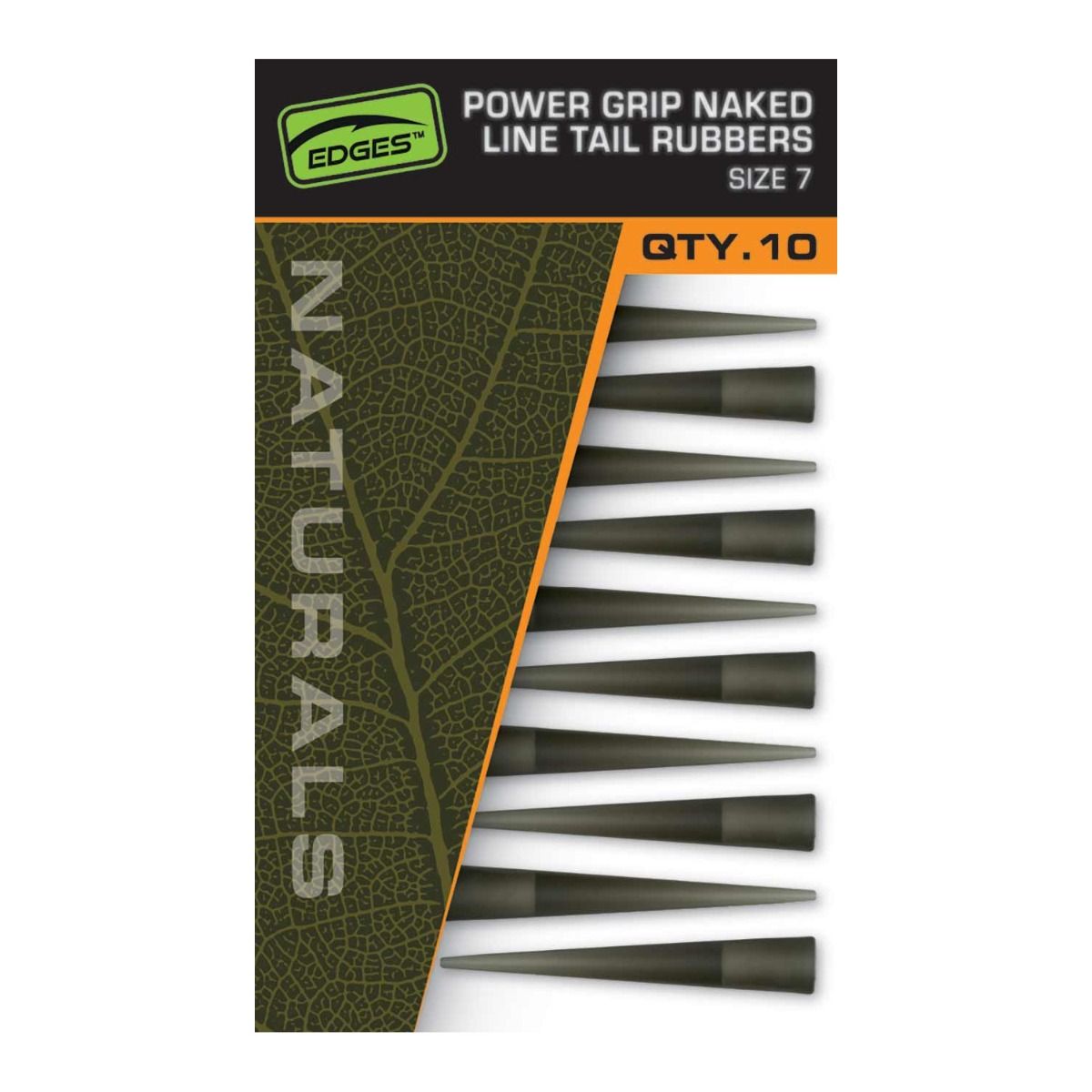 FOX FOX Edges Naturals Power Grip Naked line tail rubbers size 7 x 10 - Parkfield Angling Centre