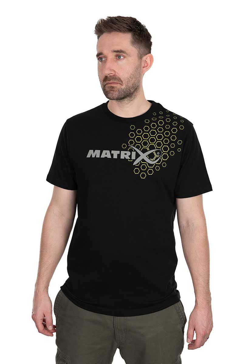 MATRIX MATRIX Hex Print T-Shirt Black - Parkfield Angling Centre
