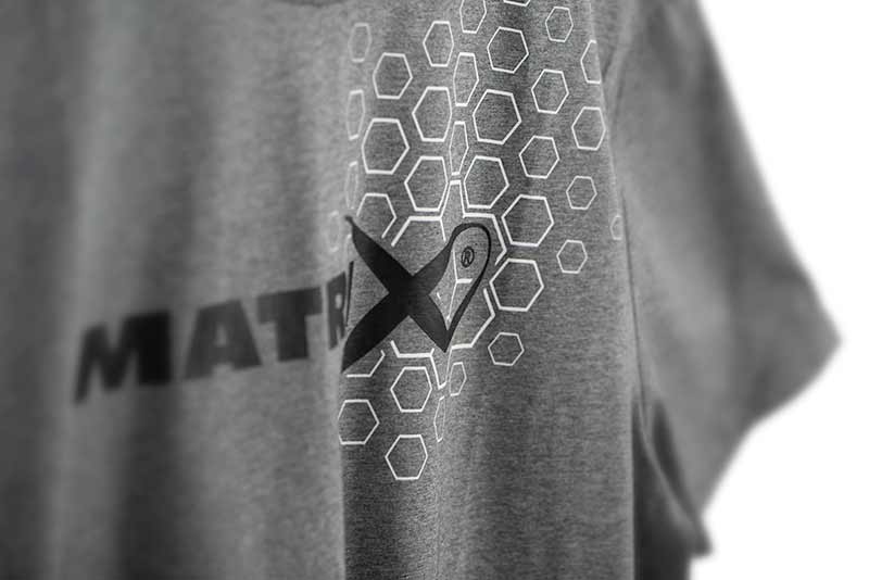 MATRIX MATRIX Hex Print T-Shirt Grey - Parkfield Angling Centre