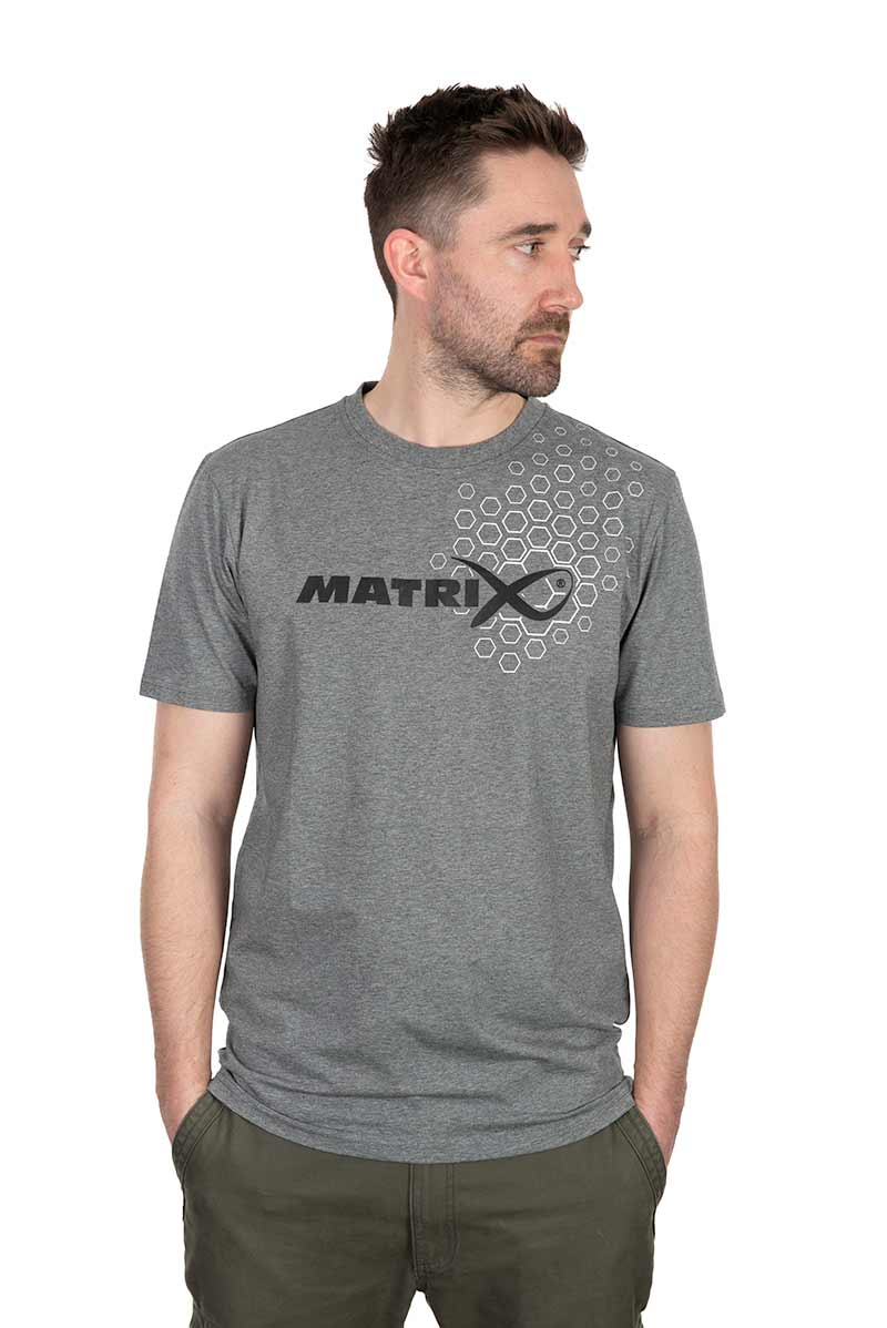 MATRIX MATRIX Hex Print T-Shirt Grey - Parkfield Angling Centre