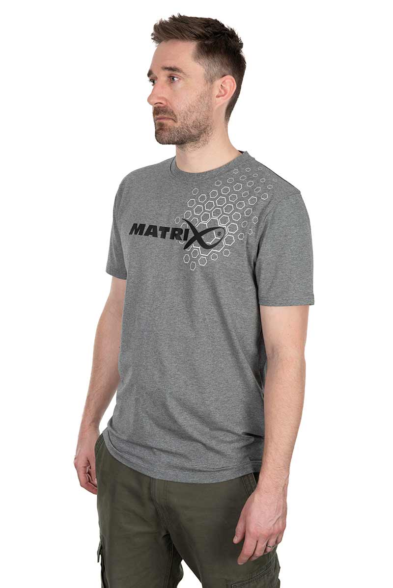 MATRIX MATRIX Hex Print T-Shirt Grey - Parkfield Angling Centre