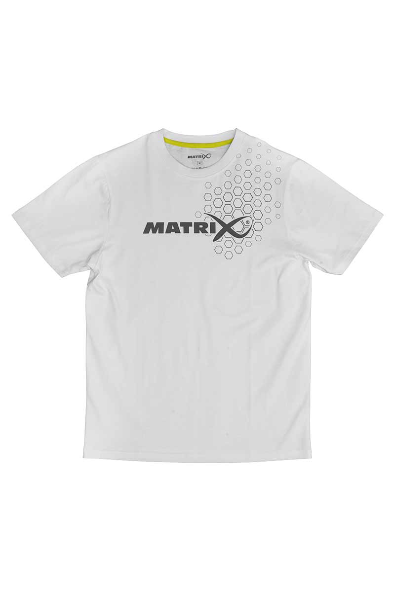 MATRIX MATRIX Hex Print T-Shirt White - Parkfield Angling Centre