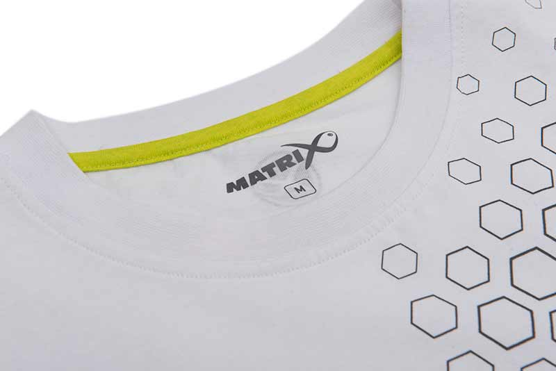 MATRIX MATRIX Hex Print T-Shirt White - Parkfield Angling Centre