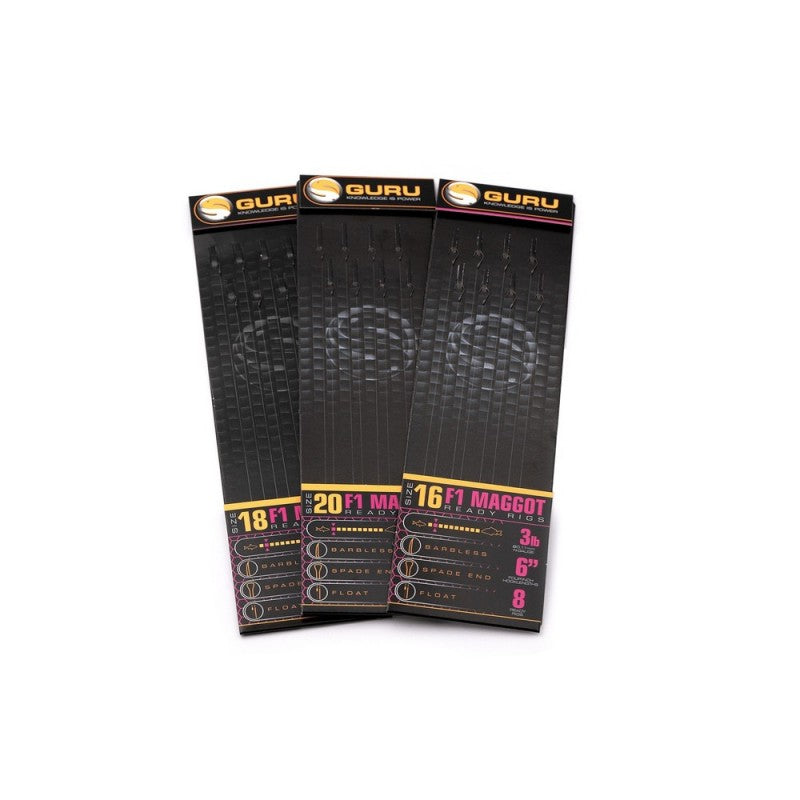 GURU GURU F1 Maggot Hook Rigs 6" - Parkfield Angling Centre