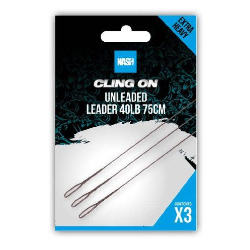 NASH NASH Cling On Unleaded Lead Clip Leader 75cm - Parkfield Angling Centre