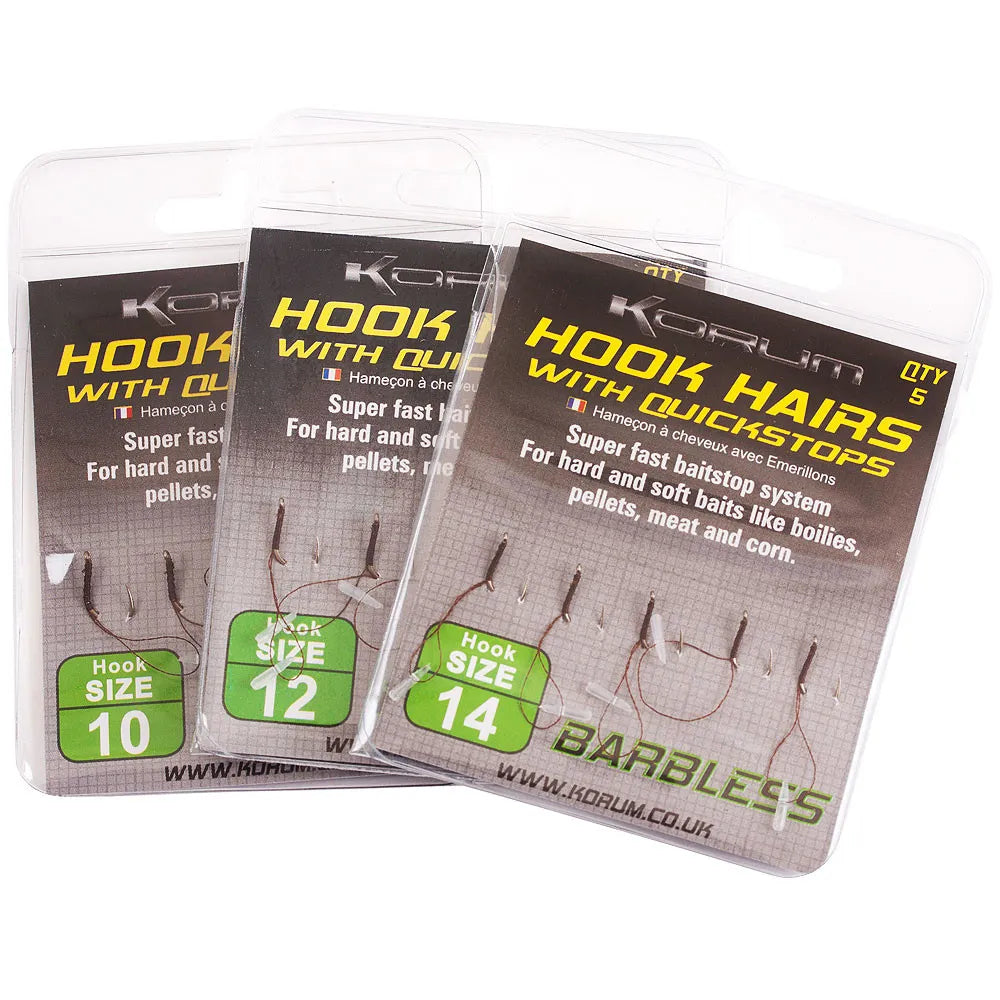 KORUM KORUM Barbed Hookhairs With Quickstops - Parkfield Angling Centre