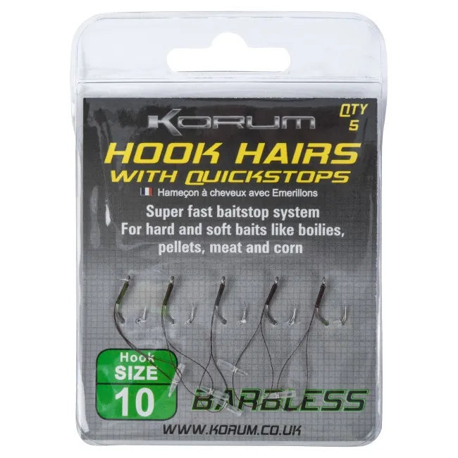 KORUM KORUM Barbed Hookhairs With Quickstops - Parkfield Angling Centre