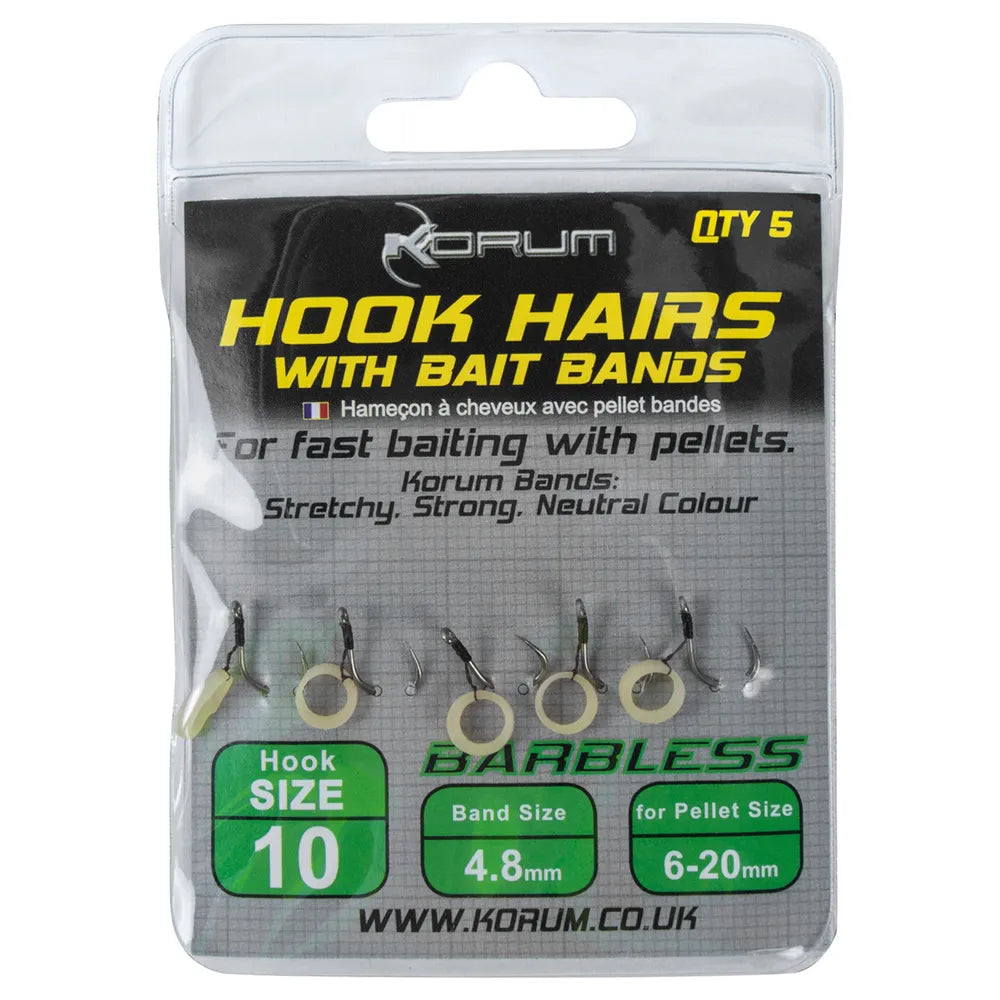 KORUM KORUM Hook Hairs With Bait Bands/Quickstops - Parkfield Angling Centre