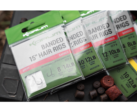 KORUM KORUM Banded Hair Rigs 4 inch - Parkfield Angling Centre