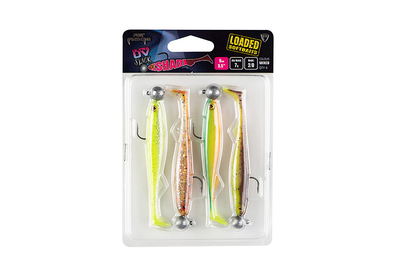 FOX FOX Slick Shad x4 Mixed UV Colour Pack LOADED - Parkfield Angling Centre