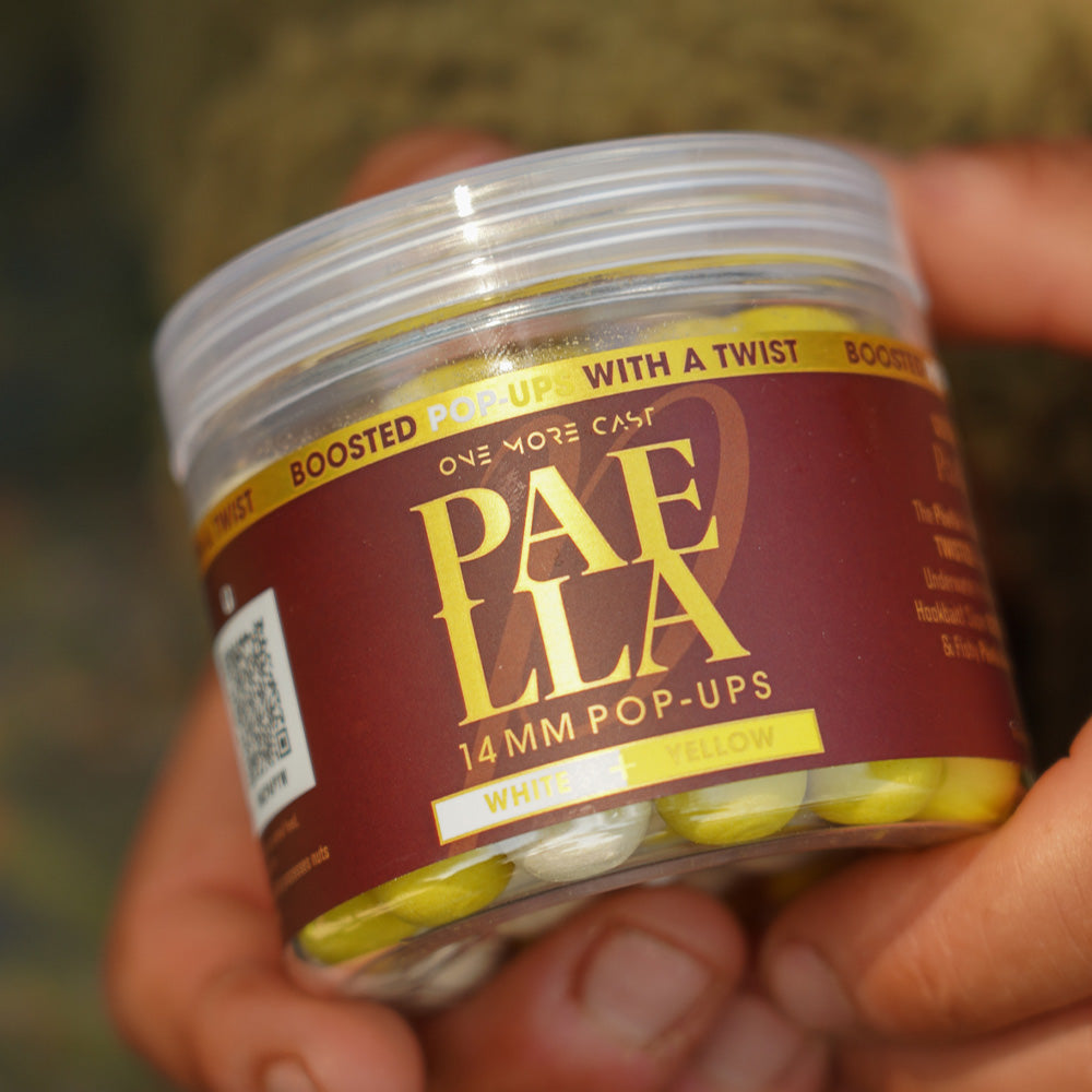 OMC OMC Paella Boosted Fluoro Pop Up 14mm White & Yellow - Parkfield Angling Centre