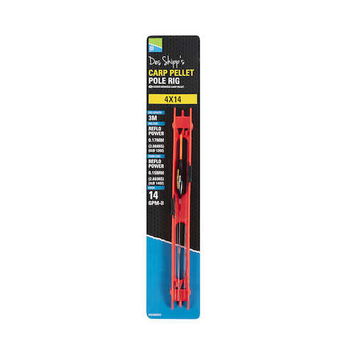PRESTON PRESTON Des Shipp Pole Rigs PRESTON 4X10 CARP PELLET POLE RIG - Parkfield Angling Centre