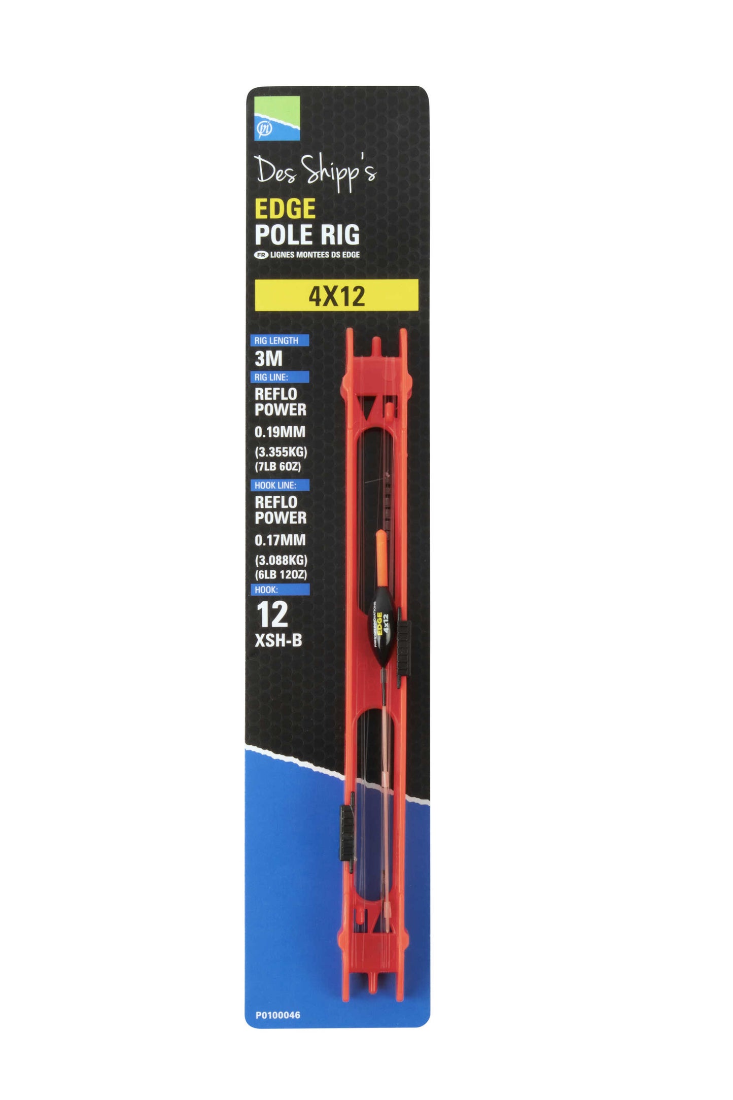 PRESTON PRESTON Des Shipp Pole Rigs PRESTON 4X12 EDGE POLE RIG - Parkfield Angling Centre