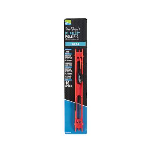 PRESTON PRESTON Des Shipp Pole Rigs PRESTON 4X10 F1 PELLET POLE RIG - Parkfield Angling Centre