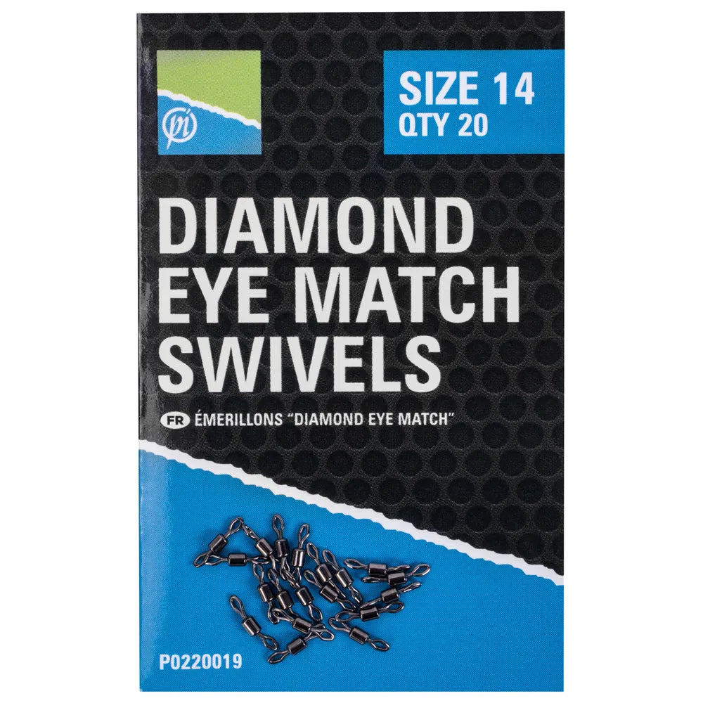 PRESTON PRESTON DIAMOND EYE MATCH SWIVELS - Parkfield Angling Centre
