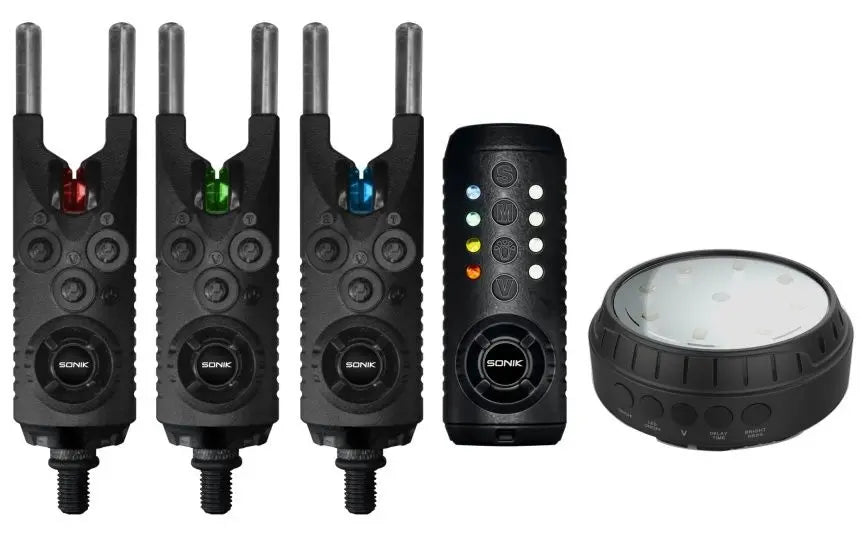 SONIK SONIK Gizmo 3+1 Alarm + Bivvy Lamp (R + Y + G) - Parkfield Angling Centre