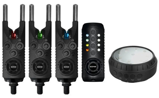 SONIK SONIK Gizmo 3+1 Alarm + Bivvy Lamp (R + Y + G)  - Parkfield Angling Centre