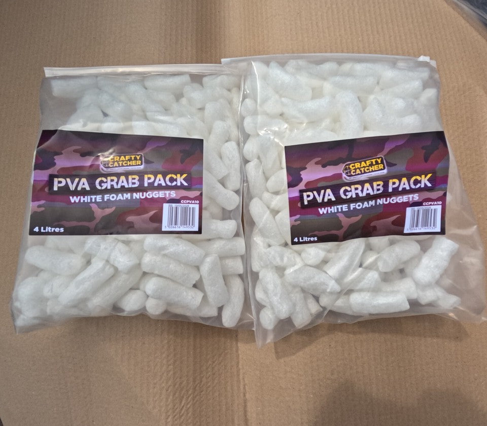 CRAFTY CATCHER CRAFTY CATCHER Grab pack PVA White Foam Nuggets 4L - Parkfield Angling Centre