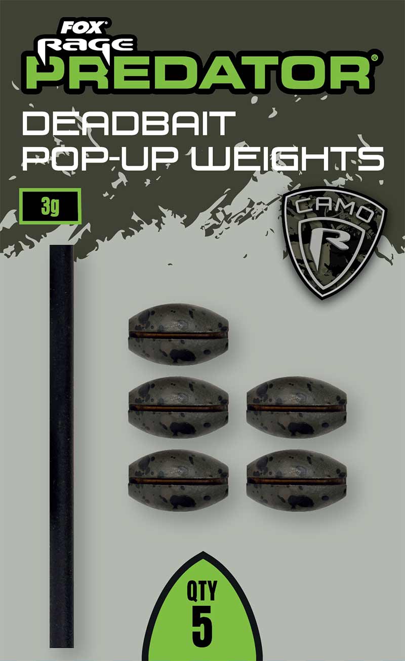FOX FOX Rage Predator Camo Deadbait Pop-Up Weights 3g x 5 - Parkfield Angling Centre