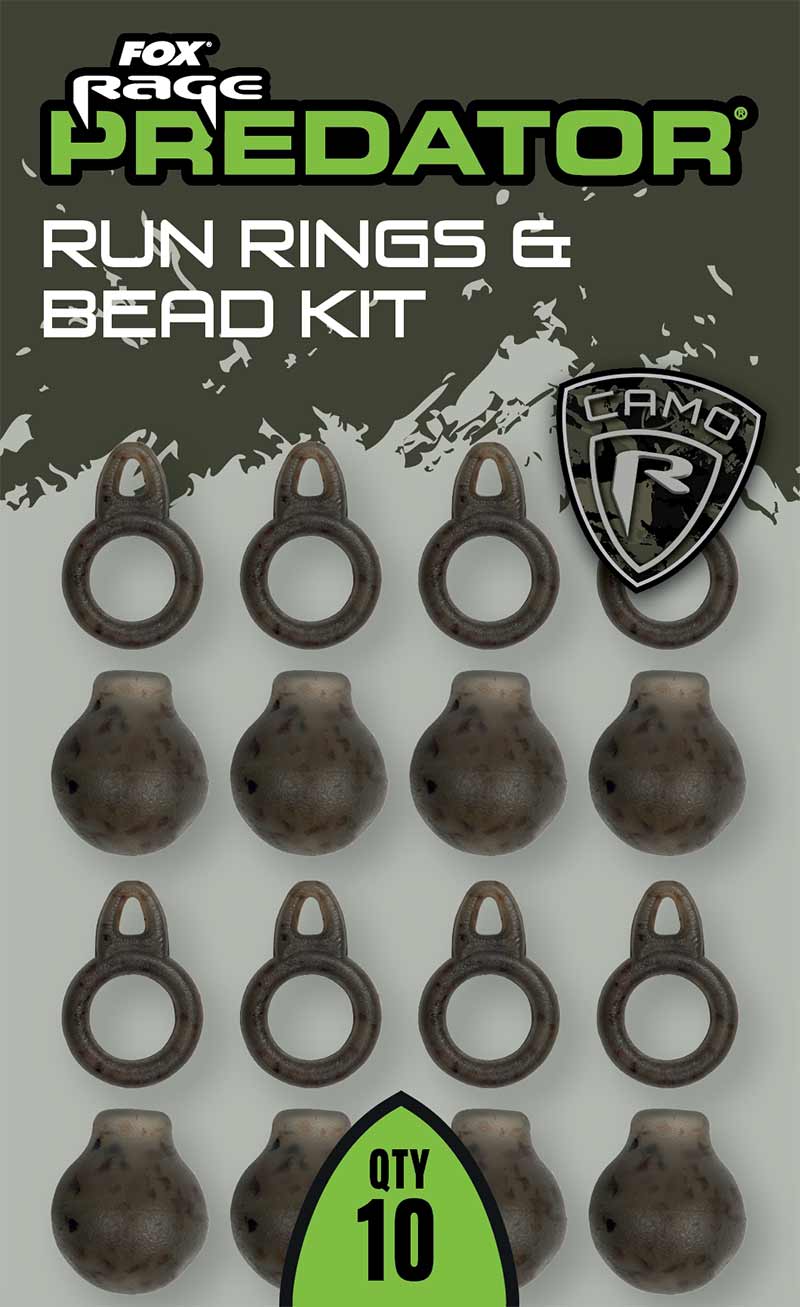 FOX FOX Rage Predator Camo Run Rings & Bead Kit x 10 - Parkfield Angling Centre
