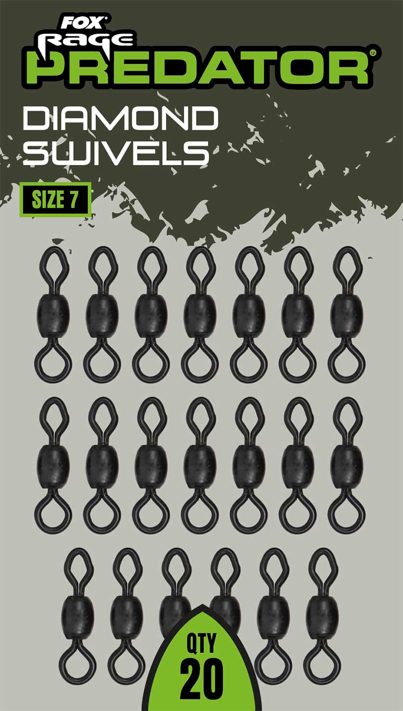 FOX FOX Rage Predator Diamond Swivels (current size) - Parkfield Angling Centre