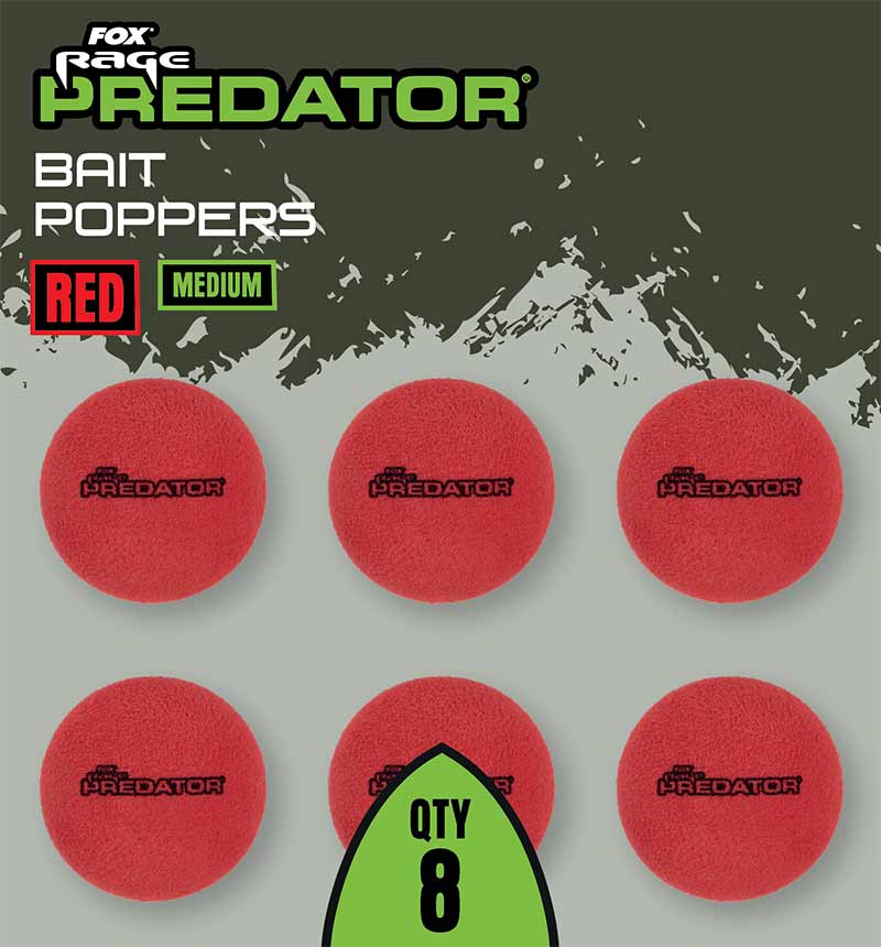 FOX FOX Rage Predator Bait Poppers Red - Parkfield Angling Centre