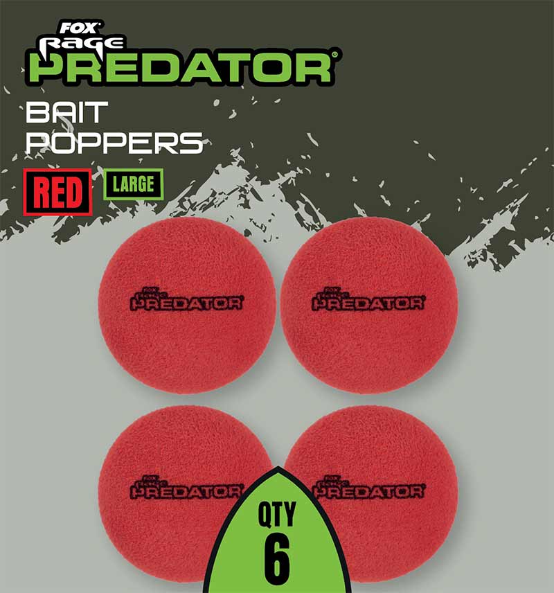 FOX FOX Rage Predator Bait Poppers Red - Parkfield Angling Centre