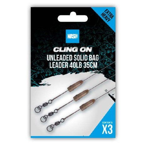 NASH NASH Cling On Unleaded Solid Bag Leader 35cm - Parkfield Angling Centre