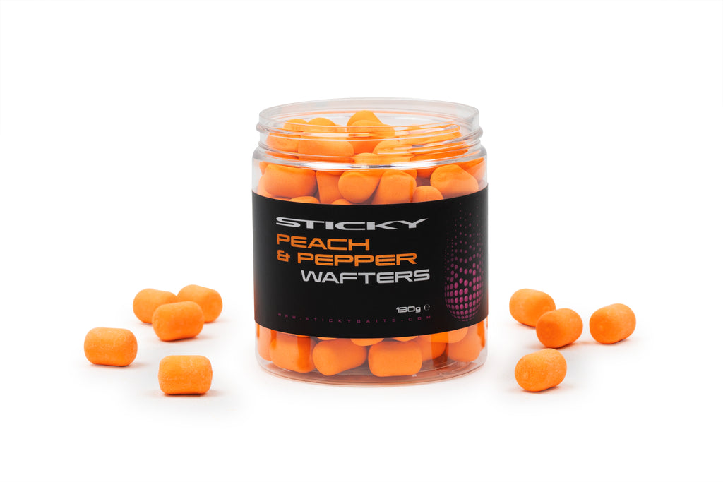 STICKY BAITS STICKY BAITS Peach & Pepper Wafters 130g Pot - Parkfield Angling Centre