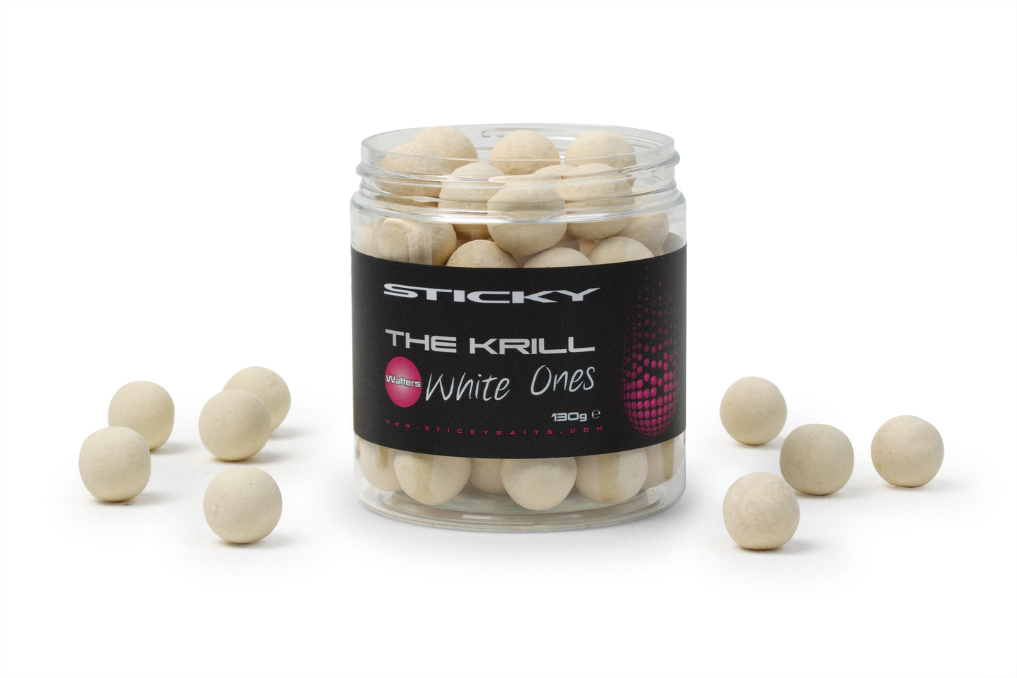 STICKY BAITS STICKY BAITS The Krill White Ones Wafters 16mm 130g Pot - Parkfield Angling Centre