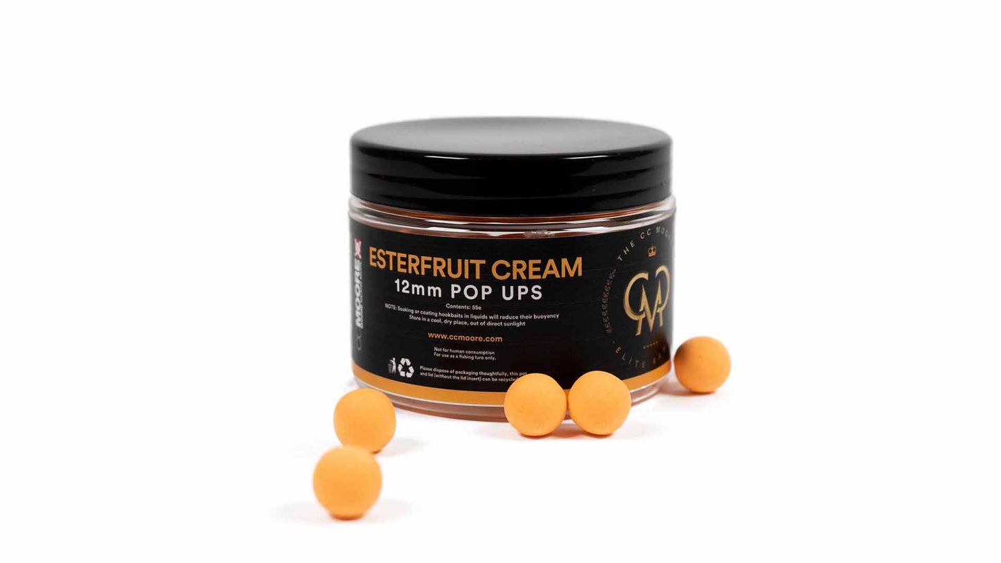 CC MOORE CC MOORE Esterfruit Cream Pop Ups (Elite Range) CC MOORE Esterfruit Cream Pop Ups (Elite Range) 12mm 1 pot - Parkfield Angling Centre
