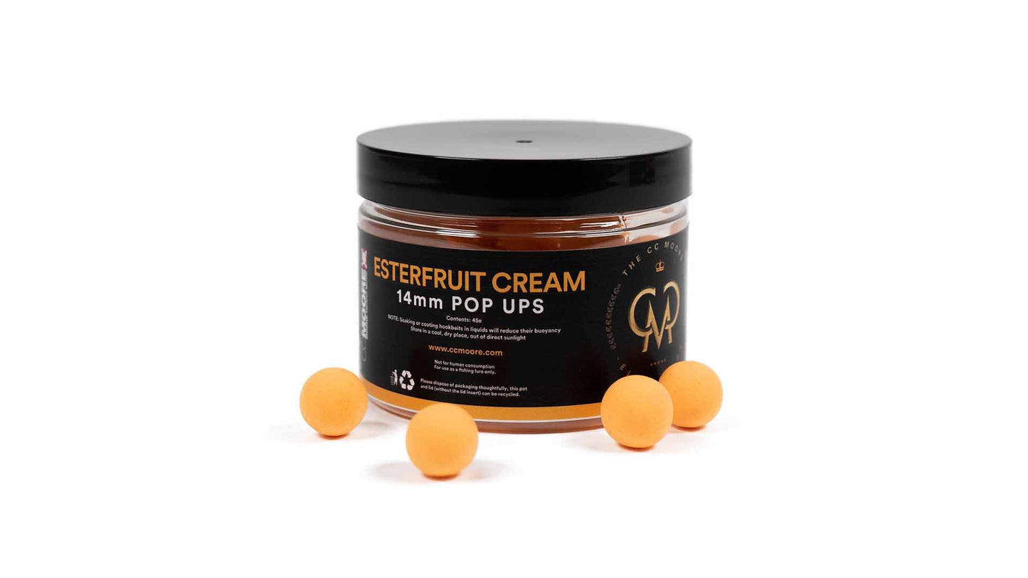 CC MOORE CC MOORE Esterfruit Cream Pop Ups (Elite Range) CC MOORE Esterfruit Cream Pop Ups (Elite Range) 14mm 1 pot - Parkfield Angling Centre