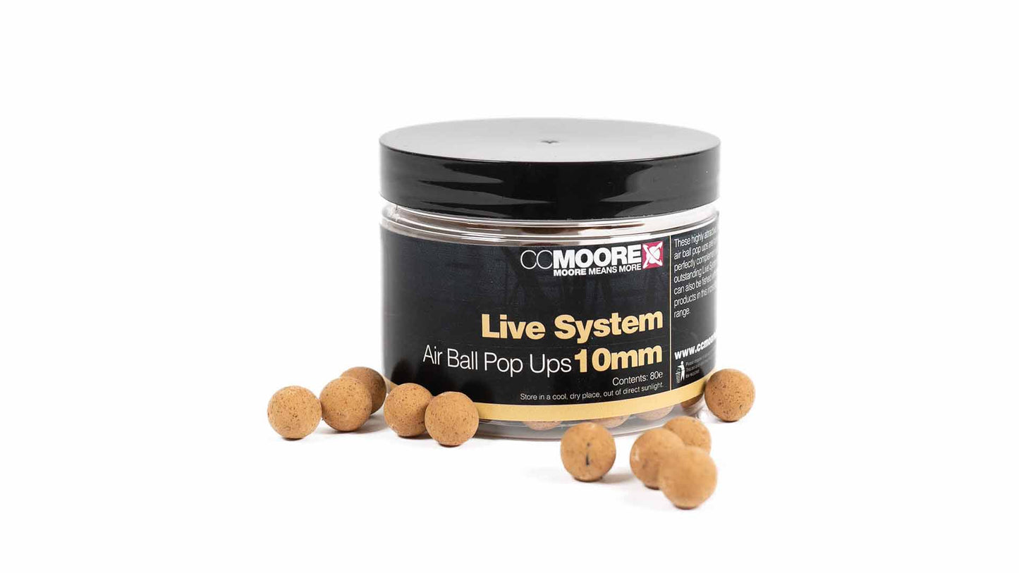CC MOORE CC MOORE Live System Pop Ups CC MOORE Live System Air Ball Pop Ups 10mm 1 pot - Parkfield Angling Centre